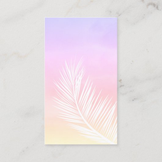 Palme-Rosagelb-Aquarell-Sonnenuntergangyoga Visitenkarte (Rückseite)