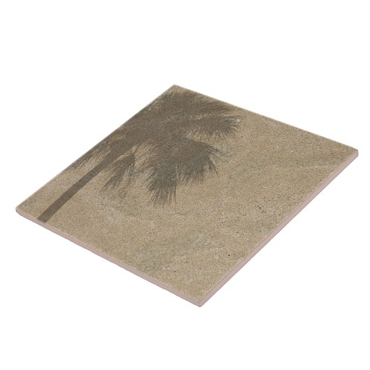 Palme-Schatten auf Strand-Sand-Hintergrund - Fliese (Seite)