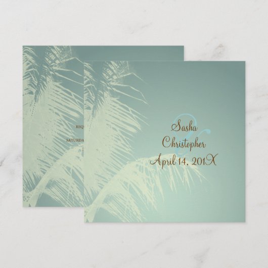 Palme-Silhouette Einladung (Vorne/Hinten)