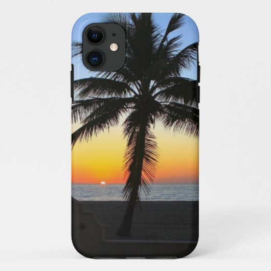 Palme-Silhouette-Ozean-Sonnenuntergang iPhone 5 Case-Mate iPhone Hülle (Rückseite)