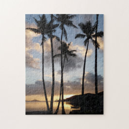 Palme-Silhouetten in Hawaii Puzzle