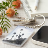 Palme-Sonnenschein-Skizze-Schlüsselanhänger Schlüsselanhänger (Vorderseite rechts)