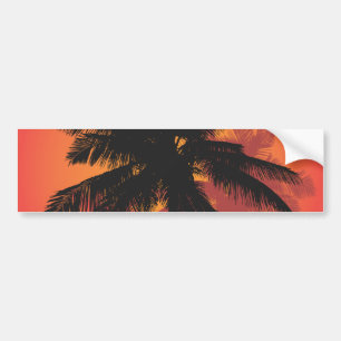 Palme-Sonnenuntergang-Silhouetten Autoaufkleber