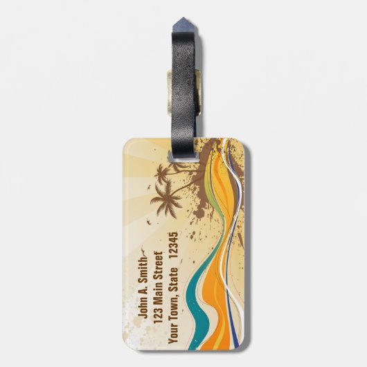 Palme-Spritzen Gepäckanhänger (Rückseite vertikal)