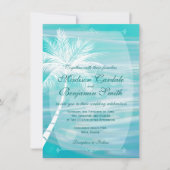 Palme-Strand-Hochzeit in Urlaubsorts-Einladungen Einladung (Vorderseite)