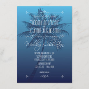 Palme-Strand-Hochzeit in Urlaubsorts-Einladungen Einladung