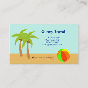 Palme-Strand-Ozean-Visitenkarte-Schablone Visitenkarte