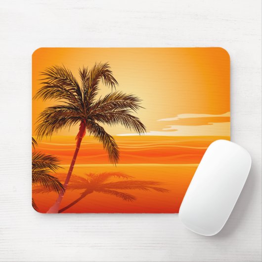 Palme-Strand-Sonnenuntergang Mousepad (Mit Mouse)