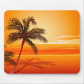 Palme-Strand-Sonnenuntergang Mousepad (Vorne)