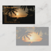 Palme-Strand-Sonnenuntergang Visitenkarte (Vorne/Hinten)