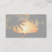 Palme-Strand-Sonnenuntergang Visitenkarte (Rückseite)