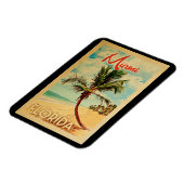 Palme-Strand-Vintage Reise Miamis Florida Magnet (Linke Seite)