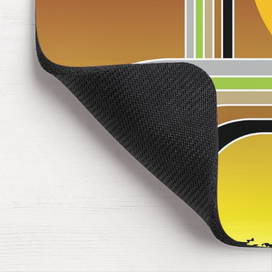 Palme-Stripes tropischer Retro Mousepad (Ecke)