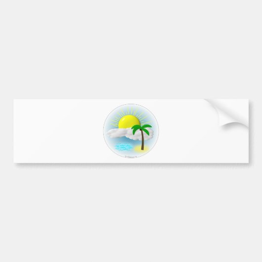 Palme, Sun und Strand Autoaufkleber (Vorne)
