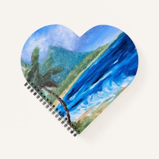 Palme Sunny Hawaii Beach Malerei Tropisches Paradi Notizblock