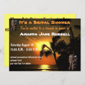 Palme Tiki BrautpartyBrunch Einladung (Vorne/Hinten)