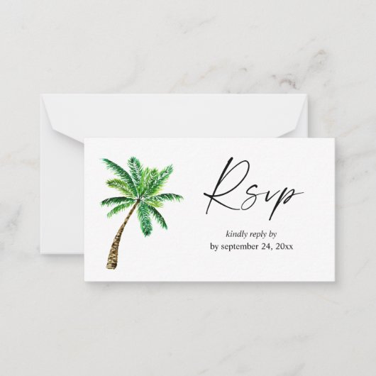 Palme Tree 2SM UAWG Tropical Hawaiian Mitteilungskarte (Vorderseite)