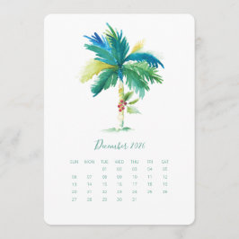 Palme Tree der Dezember-Kalenderkarte Menükarte