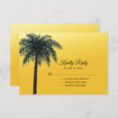 Palme Tree Golden UAWG RSVP Karte (Vorne/Hinten)