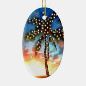 Palme Tremlichter bei Sonnenuntergang Keramik Ornament (Rechts)