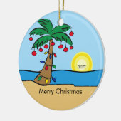 Palme-tropische Weihnachtsverzierung Keramikornament (Links)