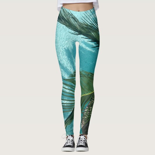 Palme über dem Wasser Leggings (Vorderseite)