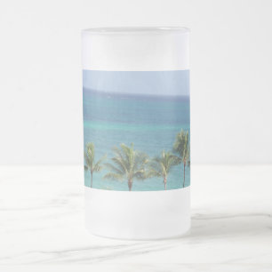 Palme- und Ozean-Tasse Mattglas Bierglas
