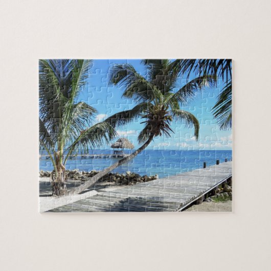 Palme und Pier in Belize Puzzle (Horizontal)