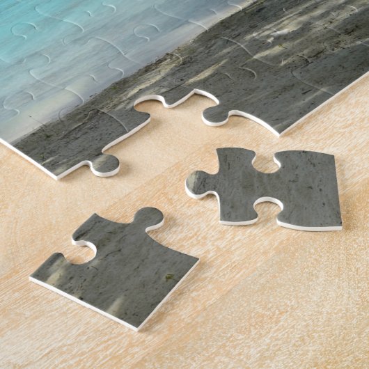 Palme und Puzzle overwater Erholungsortes (Seite)