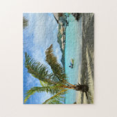 Palme und Puzzle overwater Erholungsortes (Vertikal)