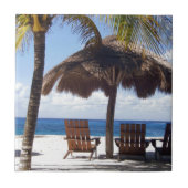 Palme-und Stühle Mexiko-Strand Fliese (Vorderseite)