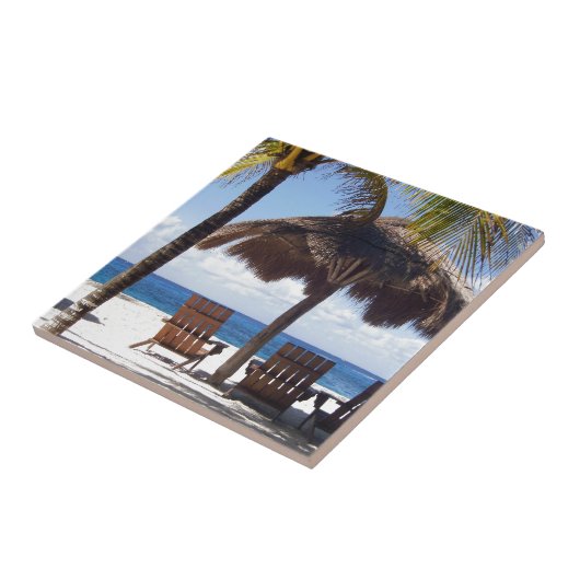 Palme-und Stühle Mexiko-Strand Fliese (Seite)
