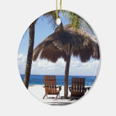 Palme-und Stühle Mexiko-Strand Keramikornament (Links)