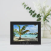 Palme und Überwasserresort schwarze Postkarte (Stehend Vorderseite)