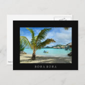 Palme und Überwasserresort schwarze Postkarte (Vorne/Hinten)