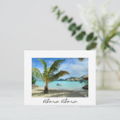 Palme und Überwasserresort weiße Postkarte (Stehend Vorderseite)