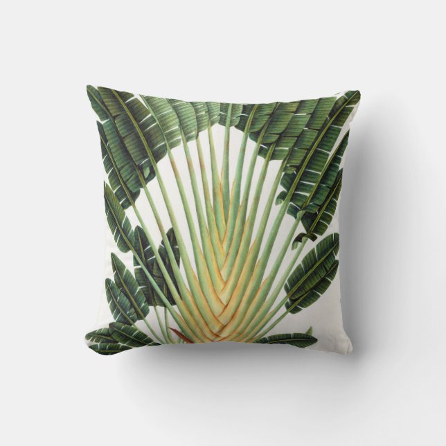 Palme Vintage Chic-Kunst Kissen (Vorderseite)