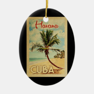 Palme-Vintage Reise Havanas Kuba Keramik Ornament