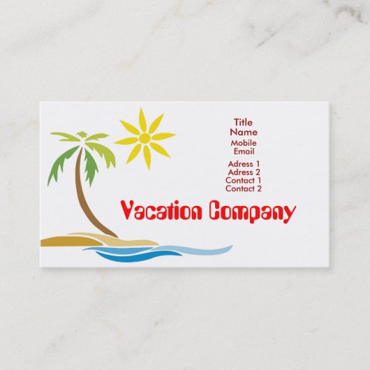 Palme Visitenkarte (Vorderseite)