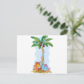 Palme-Weihnachten mit Geschenken Feiertagspostkarte (Stehend Vorderseite)