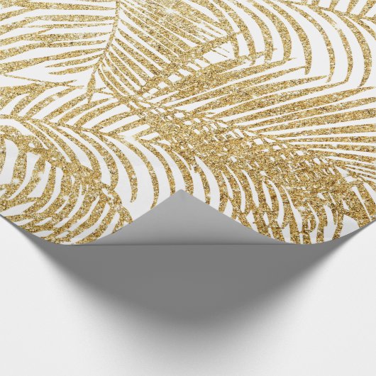 Palmeflora des eleganten ImitatgoldGlitters Geschenkpapier (Ecke)