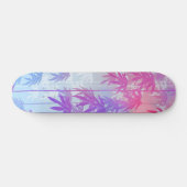 Palmemuster des hellen rosa Aquarells tropisches Skateboard (Horizontal)