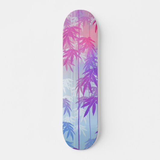 Palmemuster des hellen rosa Aquarells tropisches Skateboard (Vorne)