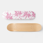 Palmemuster des rosa Aquarells modernes Skateboard (Horizontal)