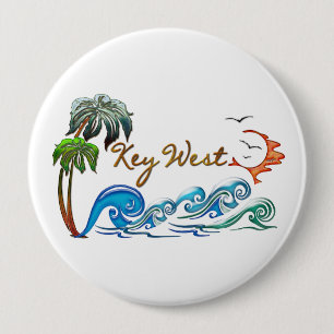 Palmen 3d, Wellen u. Sonnenuntergang KEY WEST Button
