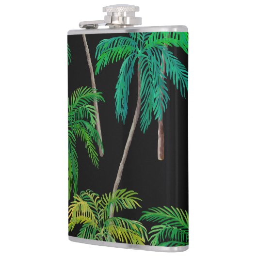 Palmen: Akryllisches Sommermuster. Flachmann (Links)