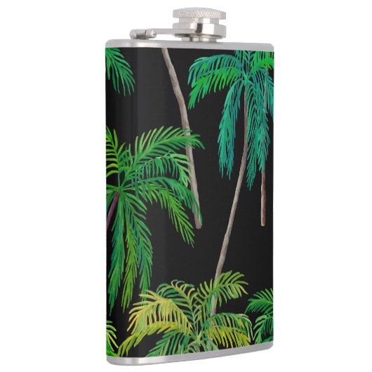 Palmen: Akryllisches Sommermuster. Flachmann (Rechts)