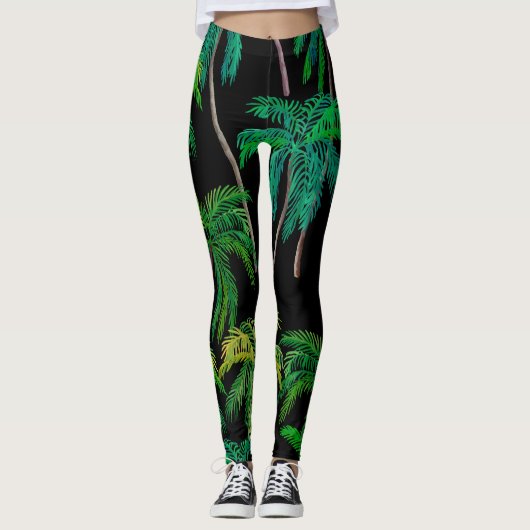 Palmen: Akryllisches Sommermuster. Leggings (Vorderseite)