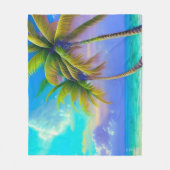 Palmen als Night Falls Tropical Fleecedecke (Vorderseite)