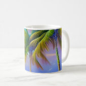 Palmen als Night Falls Tropical Kaffeetasse (VorderseiteRechts)